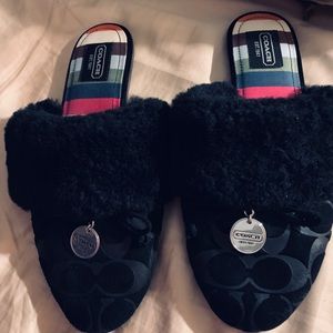 COACH CARRA SHEARLING SLIDES SLIPPERS, NEW, 9B